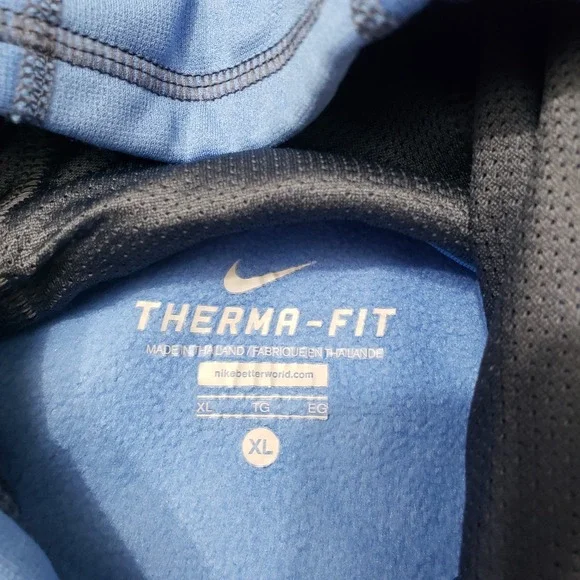 Nike Sweatshirt Womens XL Blue Therma Fit Pockets Hooded Long Sleeve - Picture 4 of 13